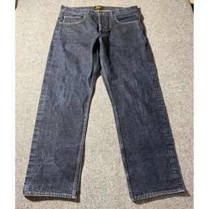 Brave Star Selvedge‎ The True Straight Button Fly Jeans Men's 36 x 30 Blue Denim